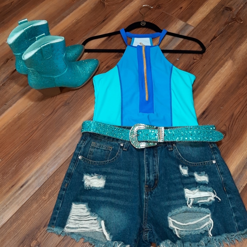 Women's blue/teal swim bodysuit